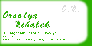 orsolya mihalek business card